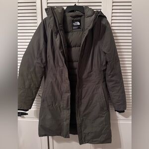 The North Face Women's Olive Goose Down Parka Coat
